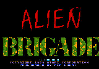 Alien Brigade title screen for Atari 7800
